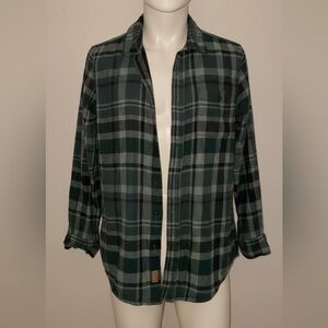 Men's Green Plaid Casual Button Down Shirt